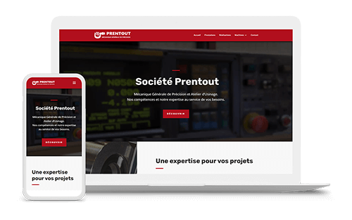 Site web societe-prentout.fr réalisé par Tom Delaunay