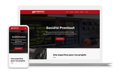 Site web societe-prentout.fr réalisé par Tom Delaunay